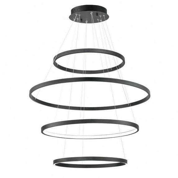 39.5 Inch 4 Led 4-Tier Pendant-Black Finish Et2 Lighting E22729-Bk
