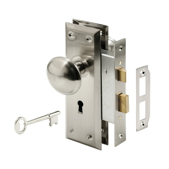 E2330 2.25" x 7" x 2.25" Satin Nickel Keyed Mortise Lock Set