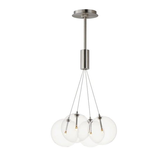 E25084-18SN-ET2 Lighting-Burst - 7.2W 4 LED Pendant-39.5 Inches Tall and 17 Inches Wide-Satin Nickel Finish-Clear Glass Color