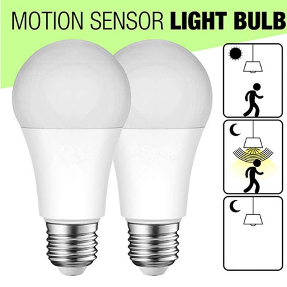 E26 12W LED Light Motion Sensor Globe Bulb Energy Saving Home Porch