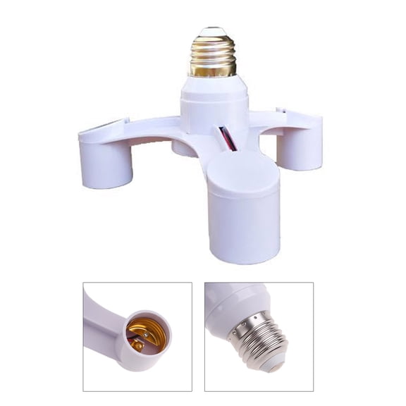 E26 E27 7 6 5 4 3 in 1 LED Light Bulbs Socket Adapter Splitter, Standard Lamp Holder Base Converter for Home Commercial
