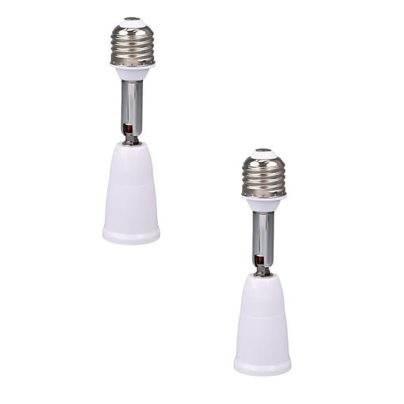 E26/E27 Light Socket Extender, 4.5 Inch Adjustable Light Bulb Adapter, 180° Vertical & 360° Horizontal Flexible Extension for Standard Bulbs (2-Pack)