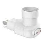 360° Rotatable E26/E27 Light Bulb Socket Adapter, 3-Prong Plug-in ...