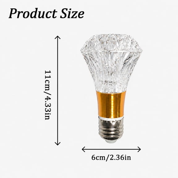 E26 LED Bulb 5W,85-265V 3000K Warm Light Edison Screw Light,Decorative Atmosphere Lamp for Home/Restaurant, E26 Base Imitation crystal Style Bulb, Professional Decorative Lights (1 Count E26-B009)