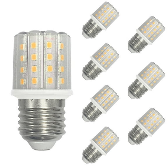 E26 LED Corn Light Bulbs,7W Warm Light 3000K, Equivalent to 60W E26 Halogen Bulbs,AC 85-265V, 360° Beam Angle,Edison Screw SES LED Corn Lamp, Not Dimmable, Pack of 8