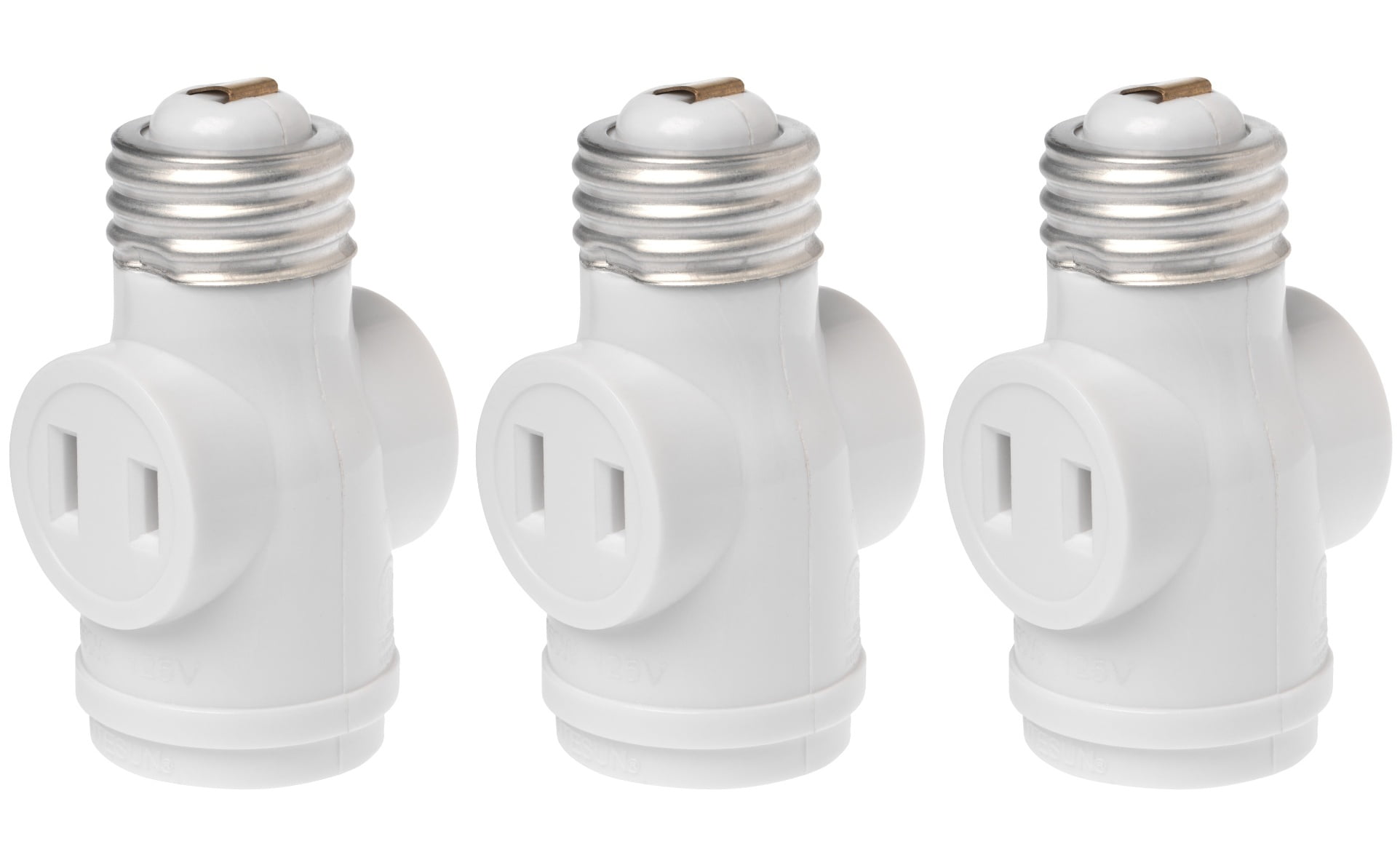 E26 Light Bulb Socket to 2 Polarized Outlet Adapter Convert Light Socket to 2 Prong Outlet