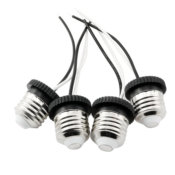 E26 Socket Adapter 4PCS Medium Edison Base Ceiling LED Retrofit Power Adapter Bulb Socket with 15cm Wire E26 Base Pigtail