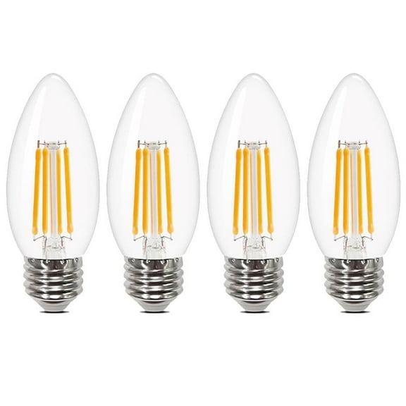 E26 base LED bulb 6W (4 pieces per pack) 2700K non-dimmable decorative filament bulb, white and warm light suitable for indoor use, living room, bedroom, kitchen, etc