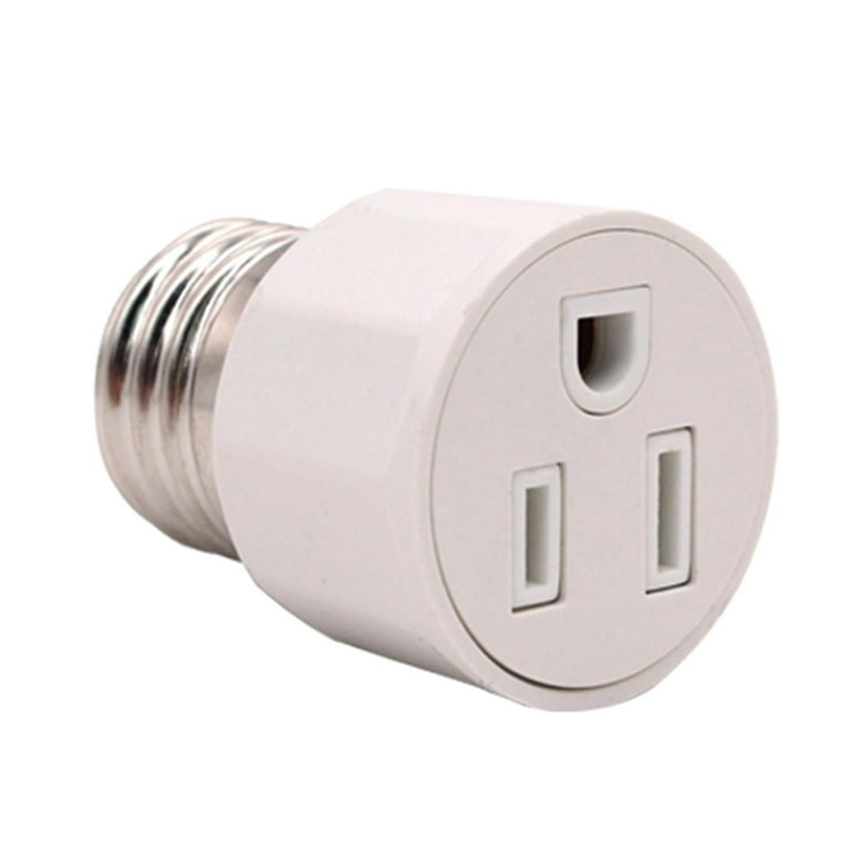 E27 3 Prong Lamp Socket Adapter Light Socket to Plug Adapter for Porch Garages, Hallways - Walmart.com