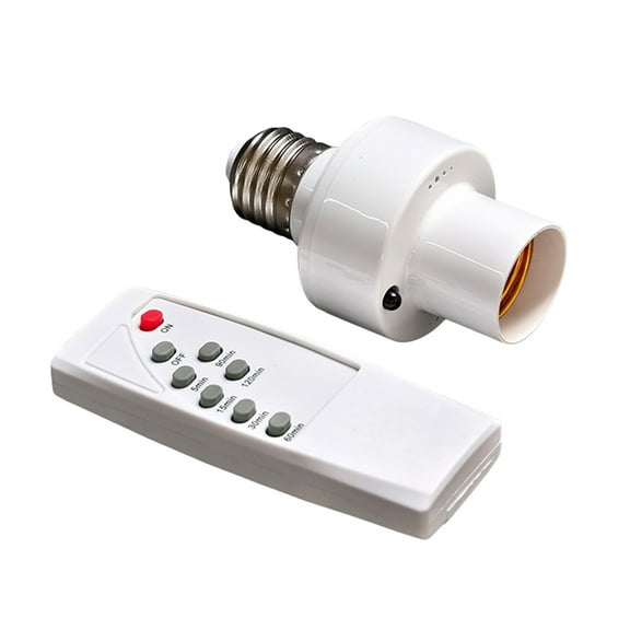 E27 Base Lamp Holder Remote Control Light Socket with Remote Timer for Basement Wireless Light Bulbs Socket Switches Set