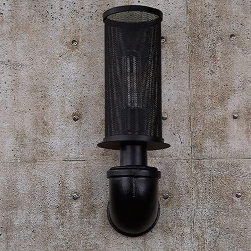 E27 Black Retro Water Pipe Wall Lamp Wrought Iron Lampshade Explosion Proof Wall Light Living Room Restaurant Corridor Lights Bedroom Bedside Lamp