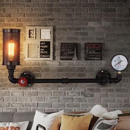 E27 Black Water Pipe Wall Lamp Wrought Iron Paint Network Lampshade Wall Light Eye Protection Soft Light Illumination Lamps Decoration Living Room Cafe Bar