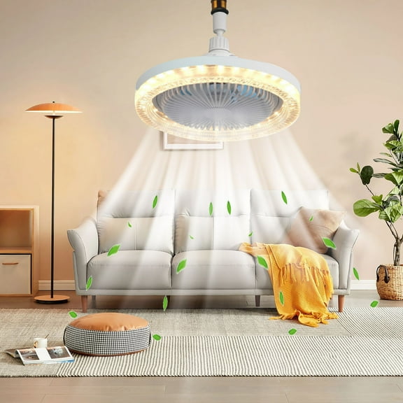 E27 Ceiling Fan Light,Ceiling Fans with Lights and Remote, Fandelier Ceiling Fan Flush Mount,Dimmable Led Fandelier for Bedroom Livingroom,Modern Ceiling Fans with Lights for Bedroom Kitchen Home