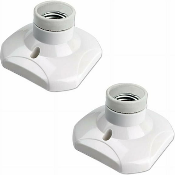 E27 Ceiling Light Socket Screw for Indoor Wall Wall Lamp, AC 230V, Holder for E27 LED Bulb, Plastic Base E27 Base for Garage Workshop Ceiling, Pack of 2
