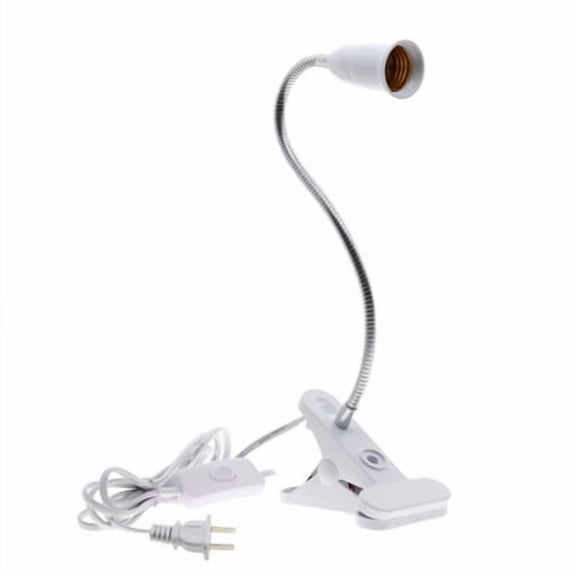 E27 Clip Desk Lamp Holder,One Head Clamp Lamp Socket with On/Off Switch and 6.8Ft Cable,Adjustable 360 Degrees Flexible Clip on Switch LED Lamp Holder Socket Light for Plant Growing