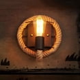 thumbnail image 1 of E27 Creativity Retro Hemp Rope Wall Lamp Wrought Iron Matte Industrial Style Wall Light High Light Transmittance Living Room Cafe Corridor Lights Bedroom Bedside Lamp, 1 of 6