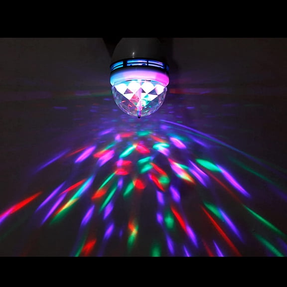 E27 Disco Light Bulb, Color Changing Light Bulb, Rotating RGB Party Light Lamp, LED Strobe Bulb Strobe Light, Crystal Disco Bulb for Disco, Birthday, Party, Bar, Karokee,