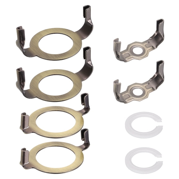 E27 E26 1/8IP Lamp Harp Saddle Base, 2 Set 42mm/36mm/10mm Lamp Harp Holder Base Non-Slip UNO Collar Ring Adapter with E27 to E14 Adapter Ring for Threaded Light Socket, Bronze