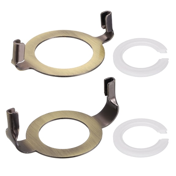 E27 E26 Lamp Harp Saddle Base, 1 Set 1.7"/1.4" (42mm/36mm) Lamp Harp Holder Base Non-Slip UNO Collar Ring Adapter with E27 to E14 Adapter Ring for Threaded Light Socket, Bronze