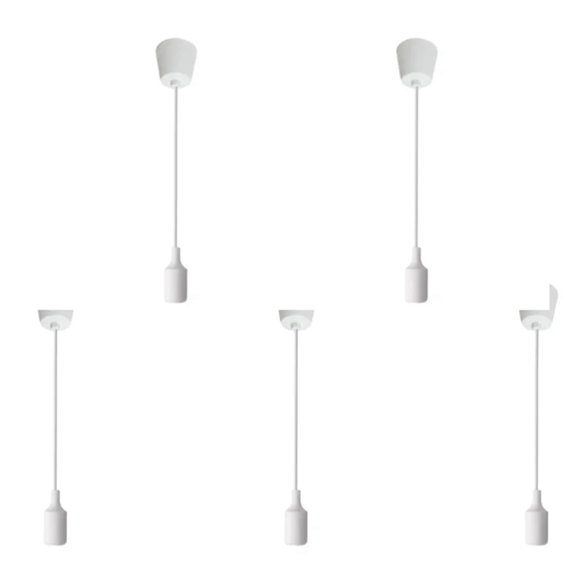 E27 Hanging Lamp Holder Silicone Dining Room Pendant Lamp Base Ceiling LED Light Socket Base for Kitchen Dining Room