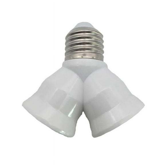 E27 LED Bulb Socket Splitter, 1 to 2 Adapter & Heat-Resistant, Single Unit, for Lamp & Fixture Expansion