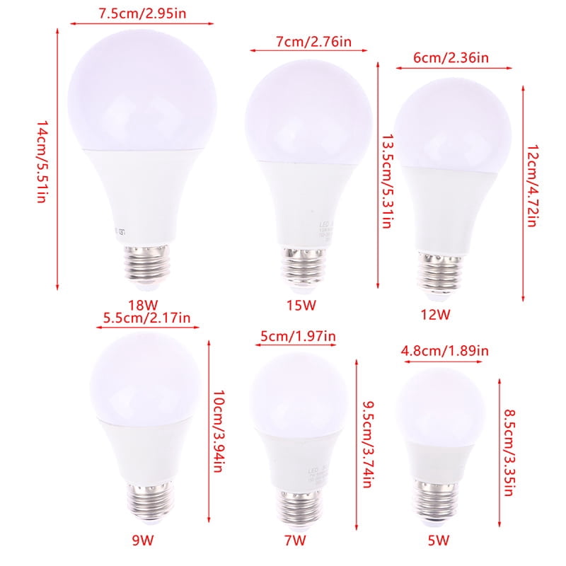E27 LED Bulbs 5W 7W 9W 12W 15W 18W Lamps LED Spotlight Light Cold/Warm ...