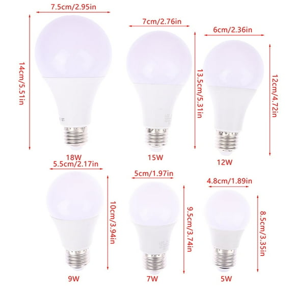 E27 LED Bulbs 5W 7W 9W 12W 15W 18W Lamps LED Spotlight Light Cold/Warm White