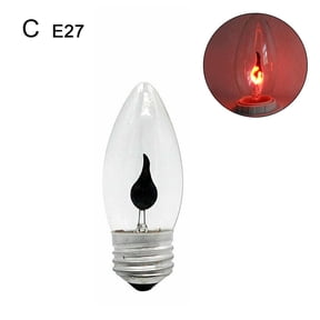 E27 LED Flame Effect Flickering Circular Bulb, 3W Orange-Red Fire Atmosphere Lamp for Decorative Lighting