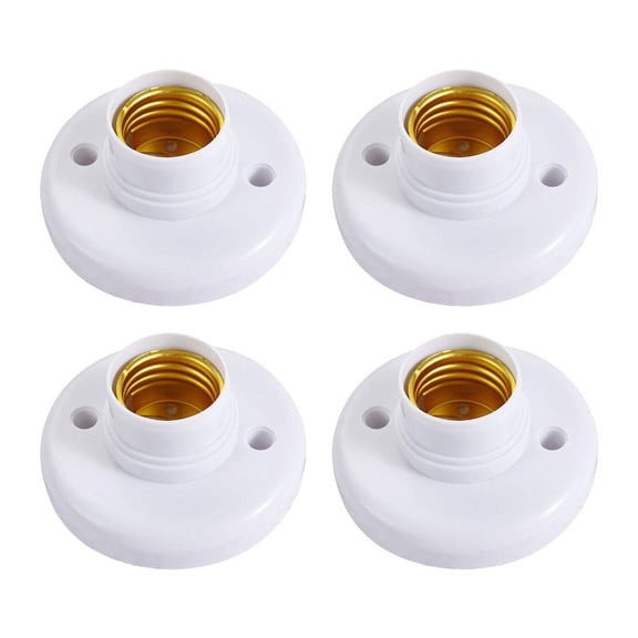 E27 Lamp Holder - Light Bulb Adapter, Round White Screw Base Socket Adapter for Led Halogen Bulbs, Lamp Converter for Indoor Fixtures, Easy Install