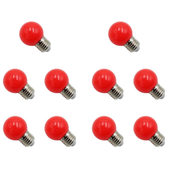 E27 Led Bulbs - E27 1w Pe Frosted Led Globe Colorful White/Red/Green/Blue/Ylellow Lamp 220v -10PCs(Red )