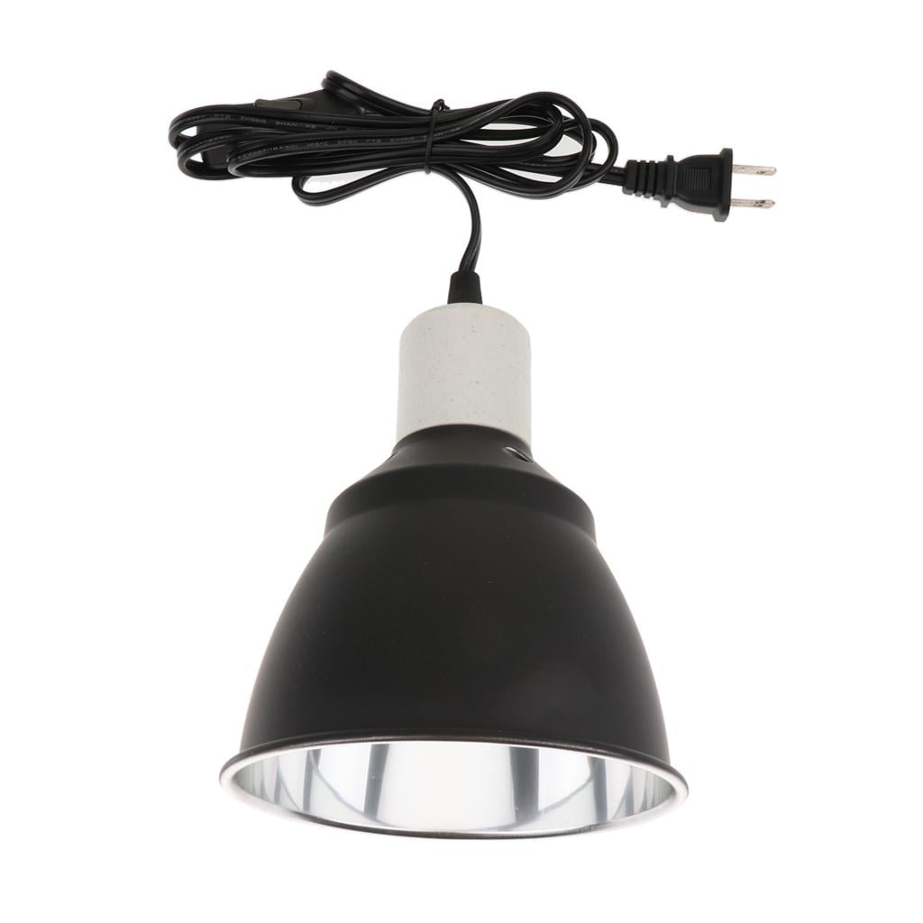 E27 Pet Reptile Amphibian Dome Lamp Holder Heating Light B Bulb Holder for Turtle Frog Tortoise, 120V US Plug