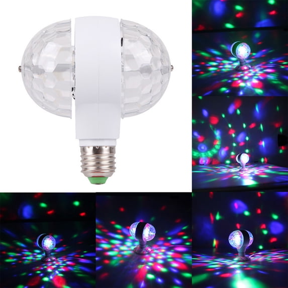 E27 RGB Rotating LED Party Bulb with Strobe Effect for Clubs, Bars, Birthdays, and Holidays