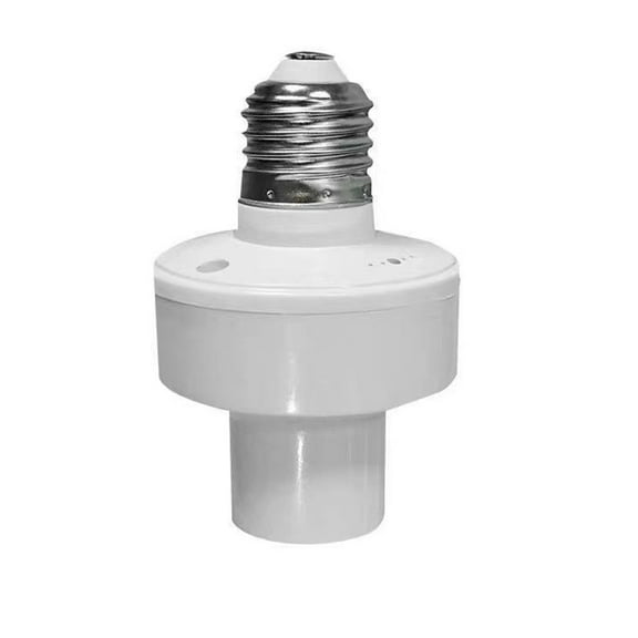E27 Remote Control Light Socket, Screw Bulb Base Adapter with 15 30 60 Min Timer and Remote, White