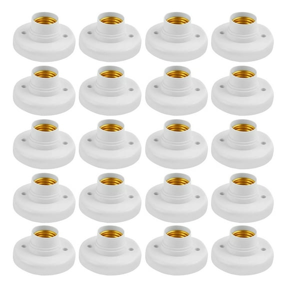 E27 Screw Cap Socket White Ceiling Light Lamp Bulb Fixing Base Stand Light Bulb Holder Spiral LED Bulb Base Lighting