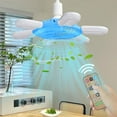 thumbnail image 1 of E27 Screw Mouth Fan Light Ceiling Fan Light Intelligent Remote Control Living Room Bedroom Dining Room Fan Small Pendant Light, Cooling Fan, 1 of 8