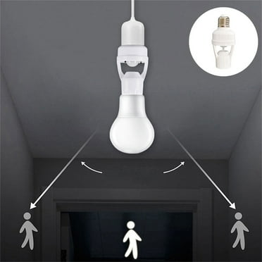 E27 Screw Sensor Lamp Head, E27 LED Infrared Light Socket Motion Sensor Lamp Holder Screw Bulb Adapter, 6m Sensing Distance IR Motion Activated Lamp Bulb Holder Adapter