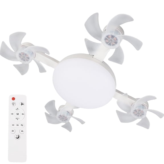 E27 Socket Ceiling Fan, 2-in-1 Fan & LED Light, Remote Control Quiet Operation for Bedroom, Living Room & Home Cooling Lighting