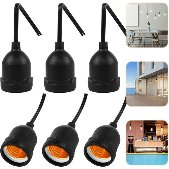 E27 Sockets 6PCS Waterproof E27 Lamp Holder High Quality Waterproof E27 Lamp Holder Adapters for Incandescent Bulbs and LED Bulbs or Industry and DIY