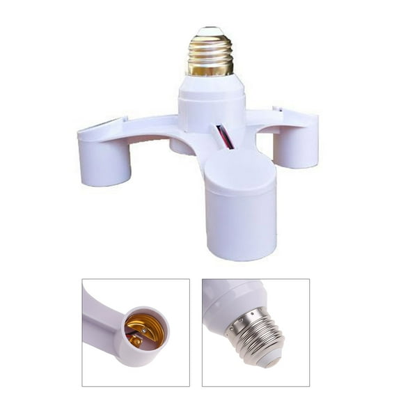 E27 To E27 Extended LED Bulb Socket Splitter Adapter Bracket Lamp Holder for Home Dining Room Photo Studio