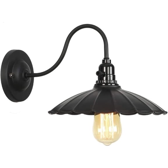 E27 Wrought Iron Gooseneck Wall Lamp Retro Industry Wall Light Adjustable Metal Illumination Lamps Decorate Restaurant Cafe Bedroom 36.5cm20cm