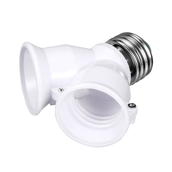 Uxcell E27 to Dual E27 Adapter LED Light Socket E27 to 2 E27 Converter Bulb Base Splitter Lamp Holder