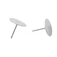 thumbnail image 1 of E285A - 100 pcs. (50 pairs) 304 Stainless Steel Earring Posts/Bases/Studs/Settings with Rubber Backs â€“ 12mm x 12mm â€“ 12mm Glue Pad, 1 of 3
