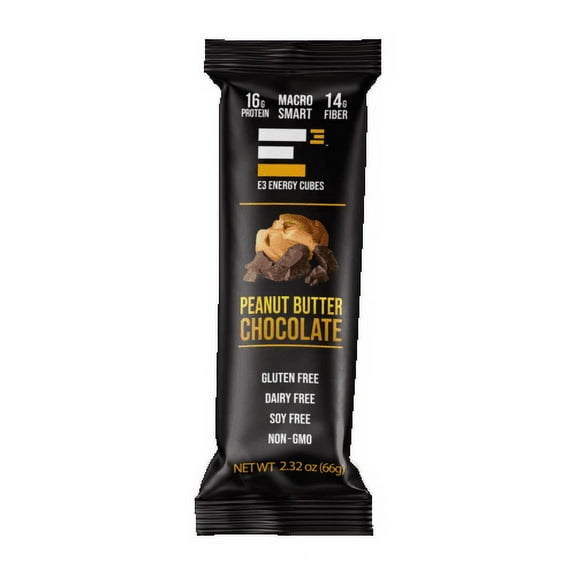 E3 Energy Cubes, PB & Chocolate, Refrigerated Protein Bar, 3 Cubes