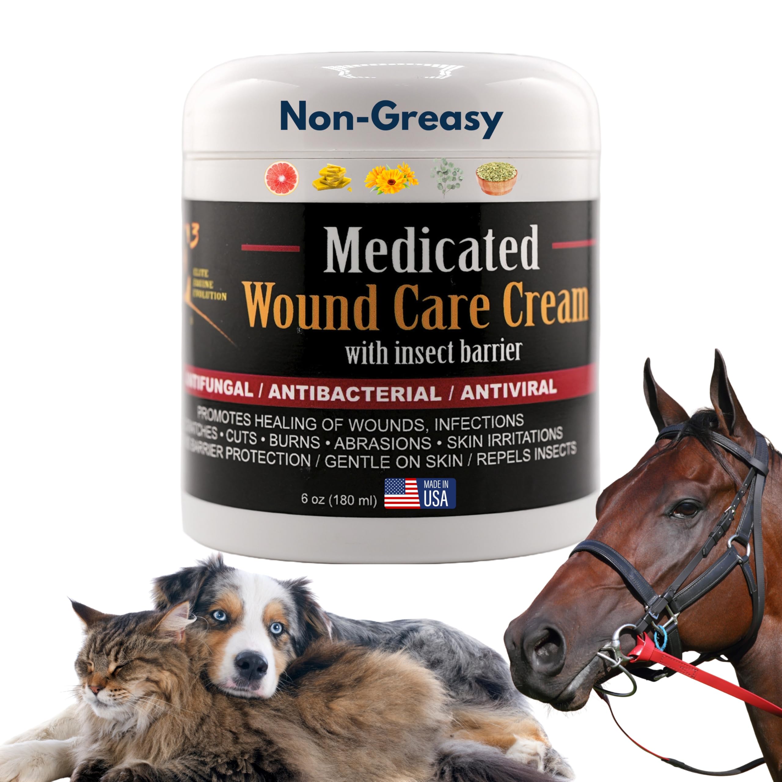 E3 Medicated Wound Cream for Horses, Dogs, Cats, Rabbits Hot Spot