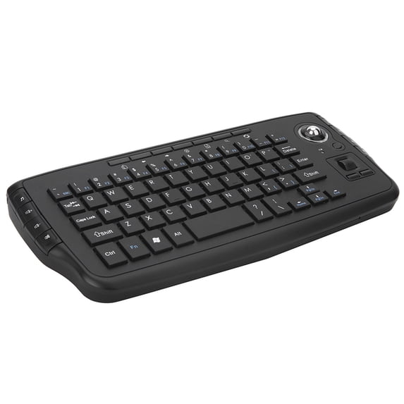 E30 2.4GHz Wireless Keyboard with Trackball Mouse Scroll Wheel Remote Control for Android Smart TV PC Notebook Black