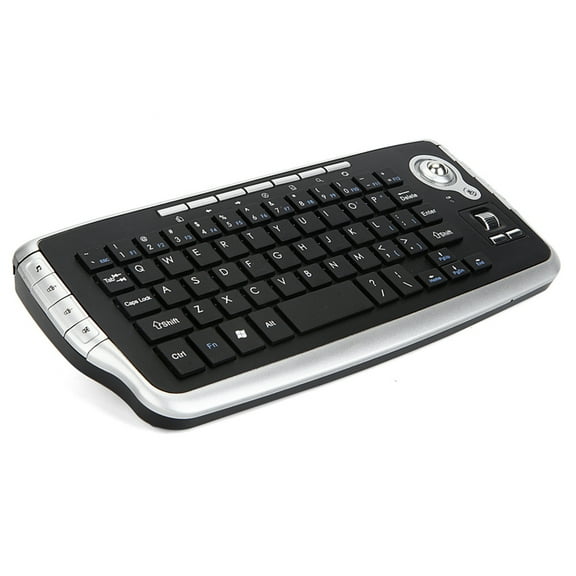 E30 2.4GHz Wireless Keyboard with Trackball Mouse Scroll Wheel Remote Control for Android Smart TV PC Notebook Silver