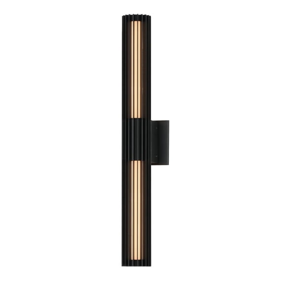 E30318-BK ET2 Lighting Citadel - 12W 2 LED Outdoor Wall Mount-28 Inch Tall and 3.25 Inch Wide