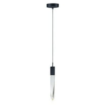 E31241-20BK ET2 Lighting Quartz-6W 1 LED Pendant-4.75 Inches wide by 21 inches high-Black Finish