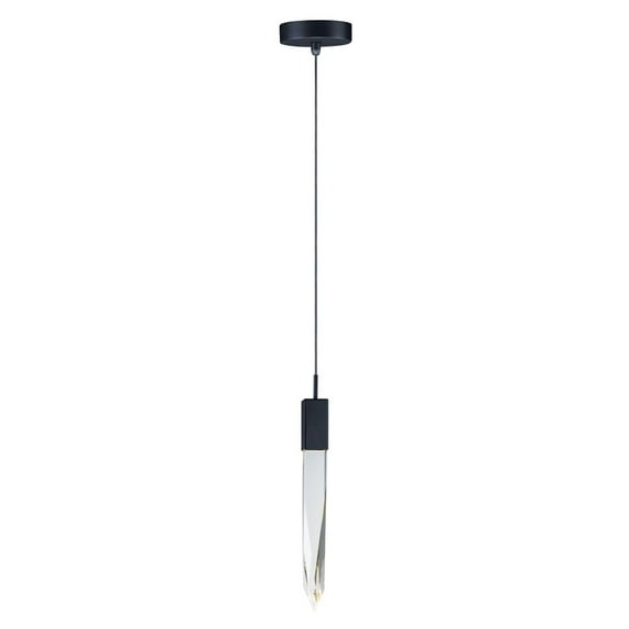 E31241-20BK ET2 Lighting Quartz-6W 1 LED Pendant-4.75 Inches wide by 21 inches high-Black Finish