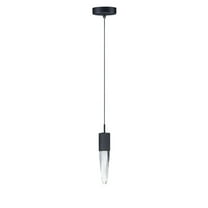E31242-20BK ET2 Lighting Quartz-6W 1 LED Pendant-4.75 Inches wide by 17.25 inches high-Black Finish